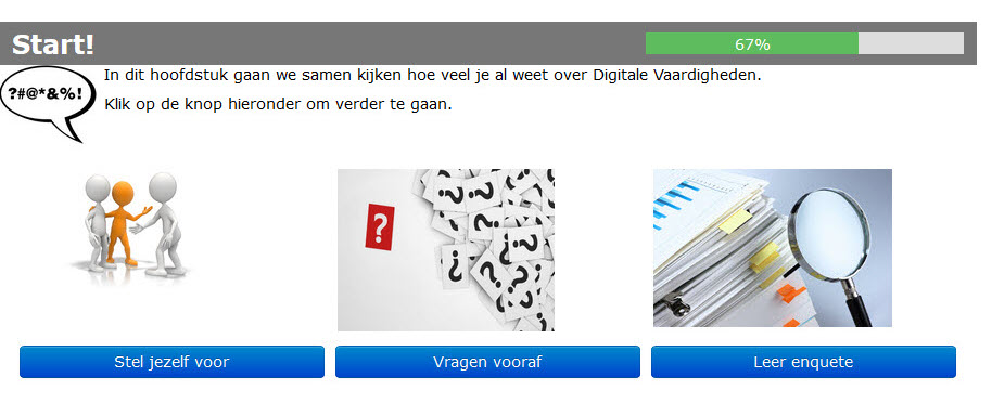 voortgang module knoppen
