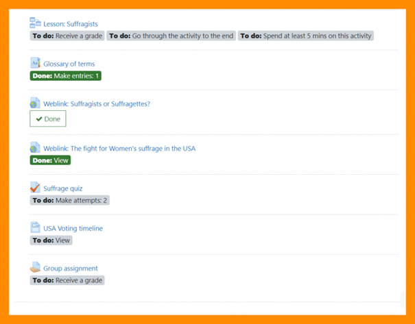 Moodle 3.11 activiteitsvoltooiing