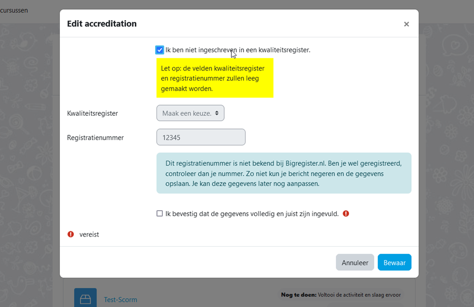 Mijn Accreditatie BIG Register check