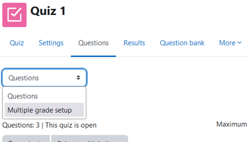 Moodle toets: instelling